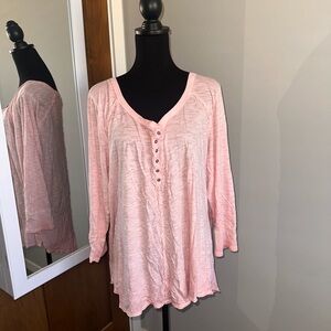 Maurices Light Pink Henley Tunic